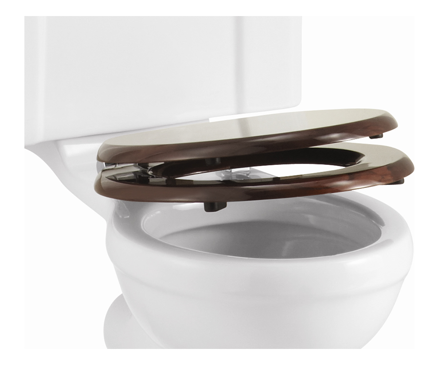 Burlington Сиденье Soft Close из красного дерева с хромированными ручками S17 A51 CHR 