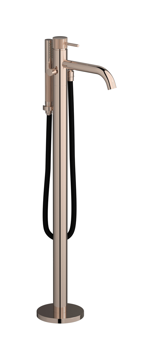 Напольный смесиель для ванны с встроенным душем. WE ARE IB id399rs Rose Gold Industria