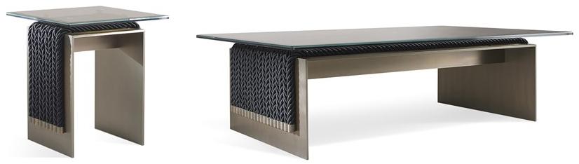 Gianfranco Ferré Home Квадратный журнальный столик из металла и стекла Glasgow sun-id-1455422 - Вид №1