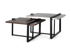 Квадратный металлический журнальный столик