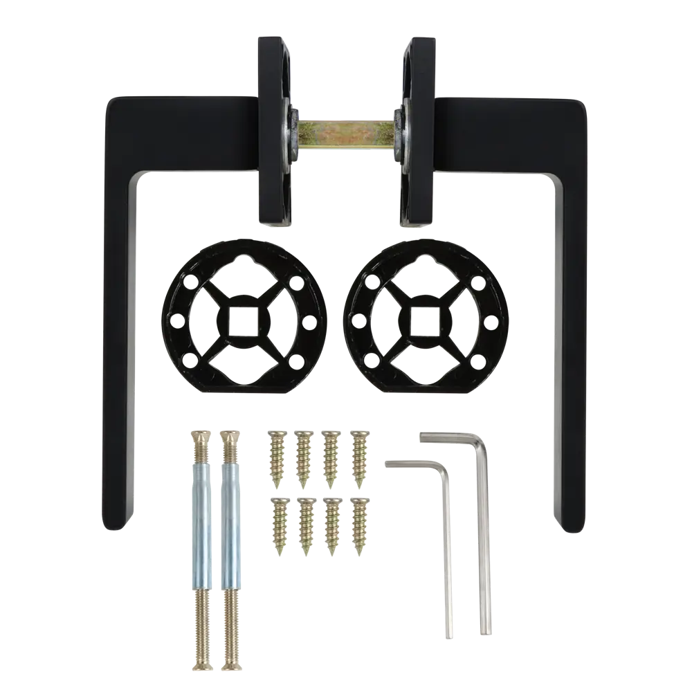 Дверные ручки Edson EDS-129B-Q2 на розетке, черные 85170364 STLM-0059382 - Вид №1