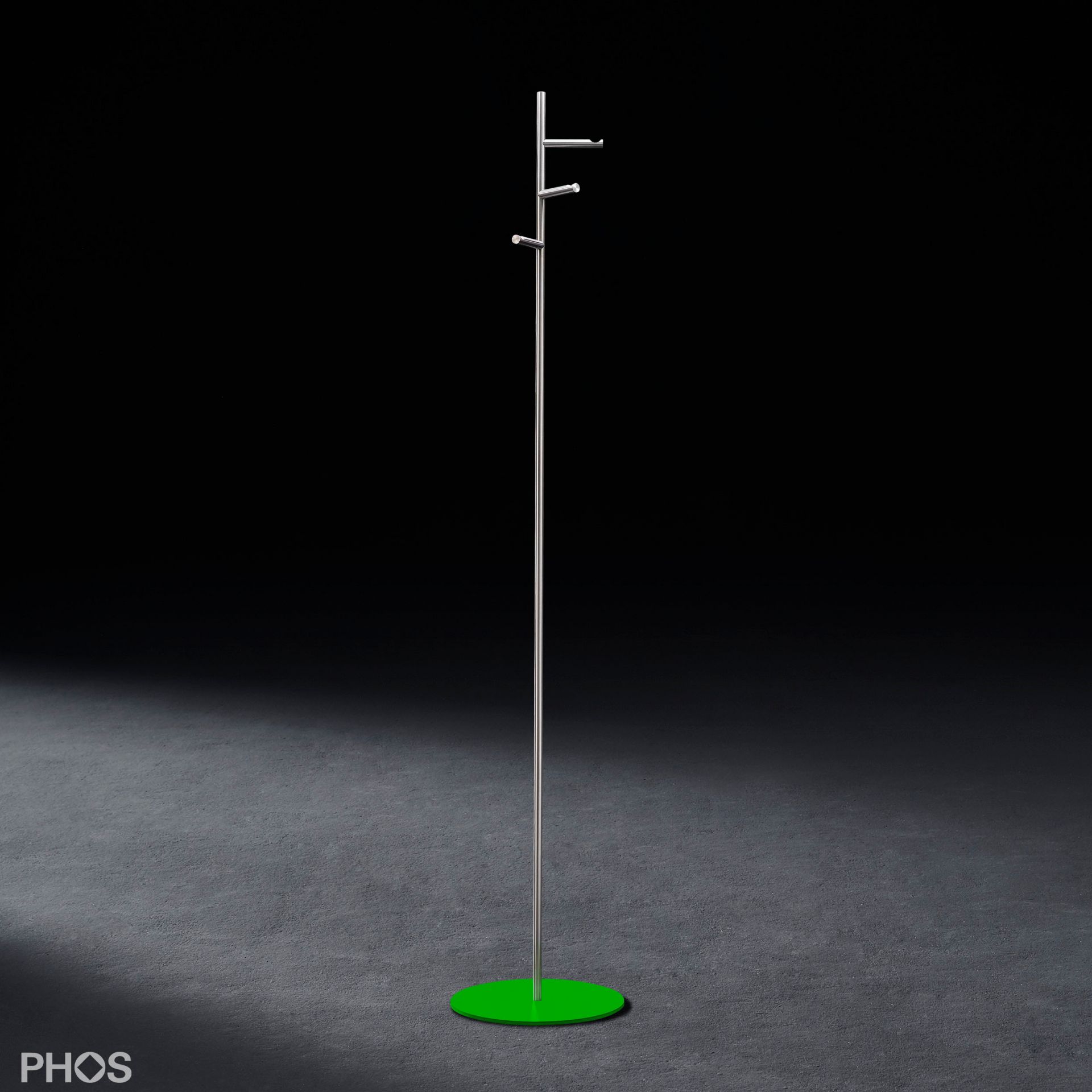 GSTH3V-BPGr Вешалка для одежды с 3 вогнутыми крючками, основание: зеленое. PHOS 