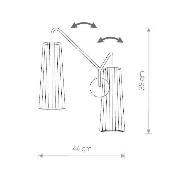 Бра галогеновое на 2 лампы черное Dover 9265 NOWODVORSKI DOVER 00-3931319 Черный - Вид №1