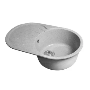 91826420 Мойка для кухни врезная Santrek ROUND SA-R750 45.5x74.6 см глубина чаши 20 см искусственный камень цвет белый STLM-1492493