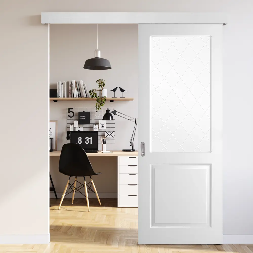 Комплект двери Австралия со стеклом 80x200 см эмаль белый без доборов BELWOODDOORS STLM-2210145 - Вид №2