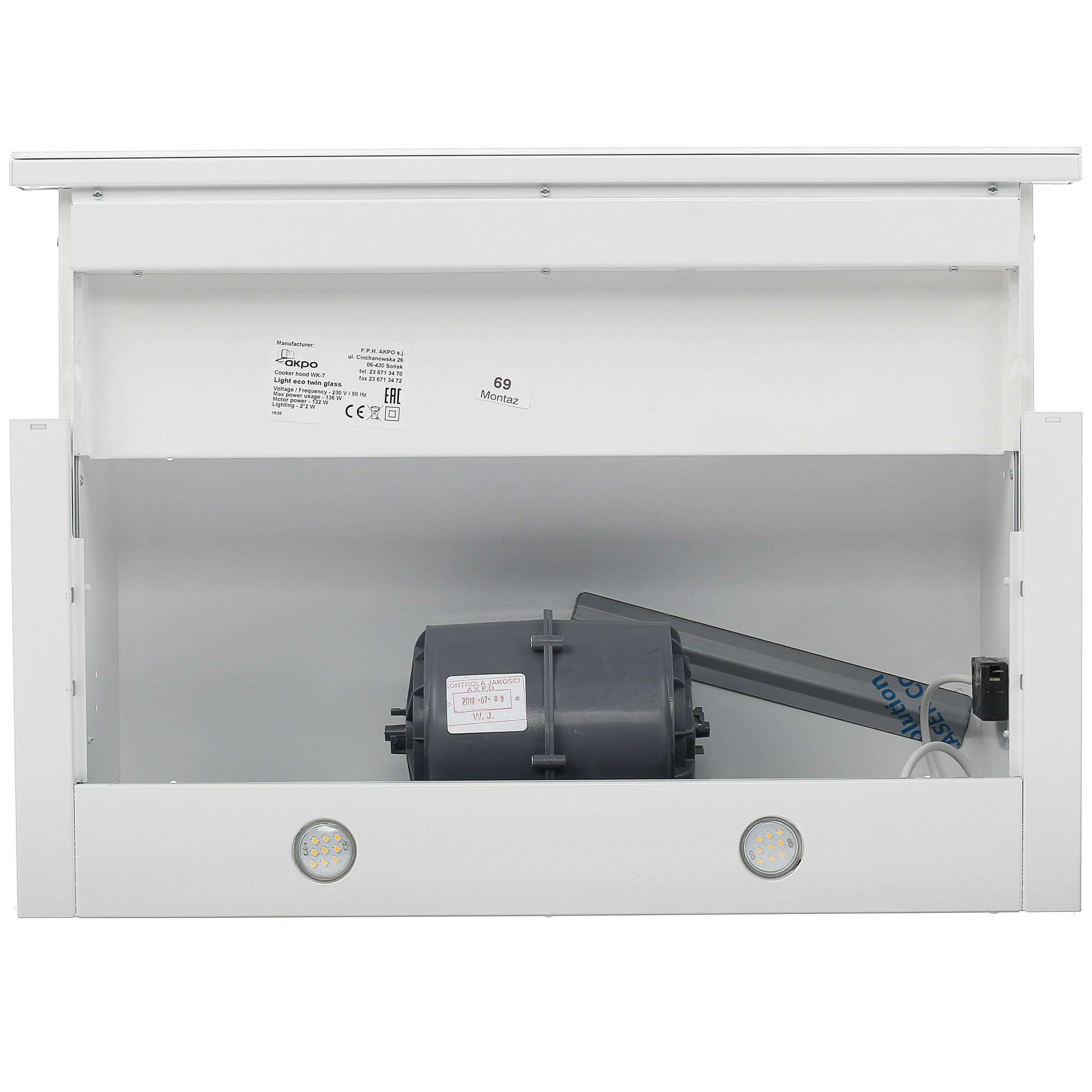 1381137 Вытяжка телескопическая Akpo WK-7 Light eco twin glass белый/белый STDN-0043888 - Вид №9