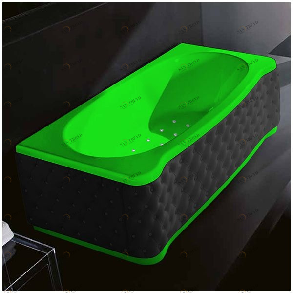 Ванна Gruppo treesse New Classic Young STA-V674C-DX-KC-ZE зелёная с аэромассажем прямоугольная правая чёрная кожа STAV674CDXKCZE