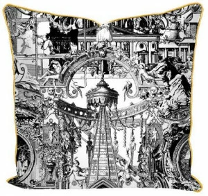 Mineheart Подушка с квадратным рисунком из хлопка Sanctuary skull