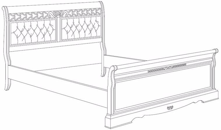 Arvestyle Двуспальная кровать из массива дерева с тафтинговым изголовьем Dogi Ks-e616 - Вид №1