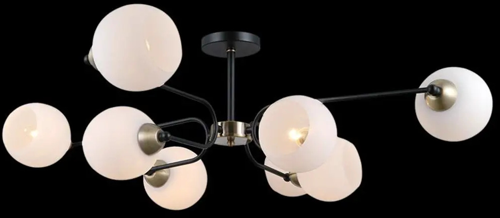 91514088 Люстра на штанге Illumico Il0249-8csq-79 bk ab 8 ламп 16 м² цвет черный STLM-0912561