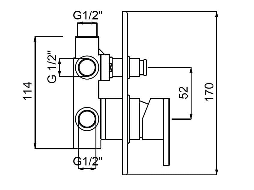 Встраиваемый смеситель для душа с переключателем с пластиной QD Magistro Lab Smile ARCH-00067719 - Вид №2