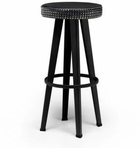Moroso Высокий деревянный табурет с кожаным сиденьем
