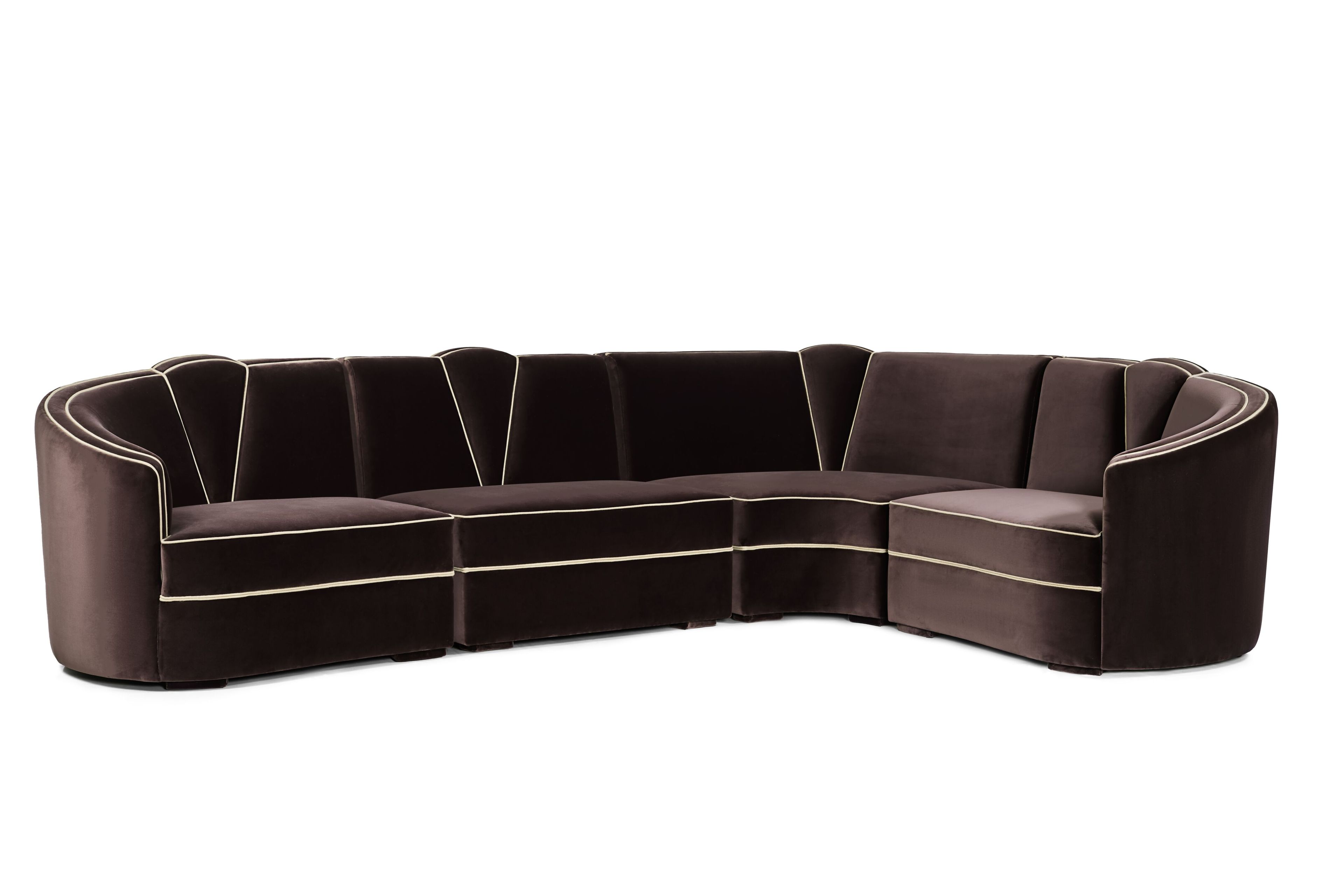 4-местный бархатный модульный диван Munna Жозефина ARCH-00130162 - Вид №2