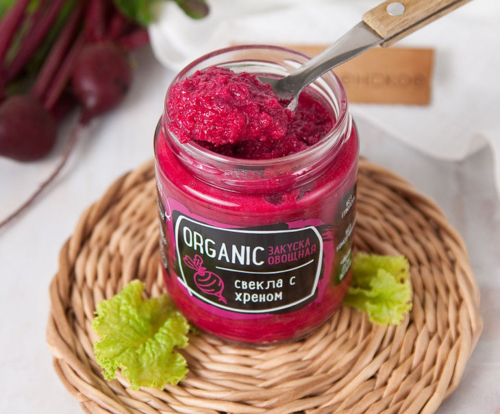 6843 Закуска овощная "Organic"свекла с хреном Вкусляндия  - Вид №1