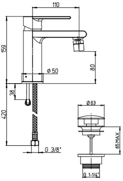 Paini Ghibli 44CR306EXFSR смеситель для биде - Вид №1