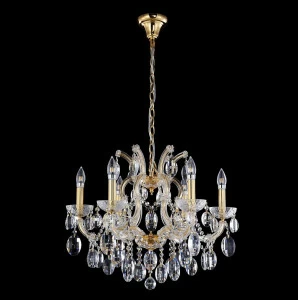 Подвесная люстра Crystal Lux Hollywood SP6 Gold CRYSTAL LUX ДИЗАЙНЕРСКИЕ, HOLLYWOOD GOLD 059119 Прозрачный