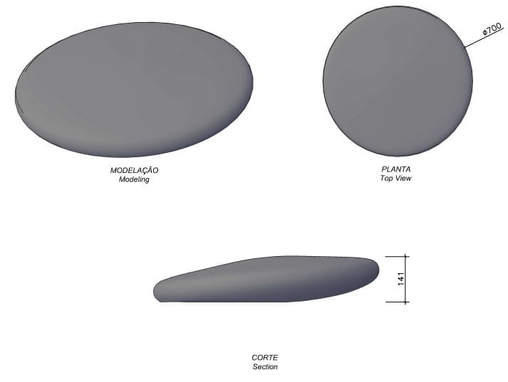 Круглая бетонная скамья без спинки amop Landscapes ARCH-00049115 - Вид №2
