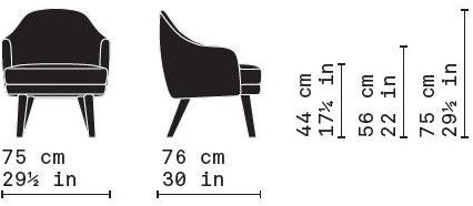 Very Wood Кресло с обивкой из ткани с подлокотниками Carmen sun-id-1371394 - Вид №3