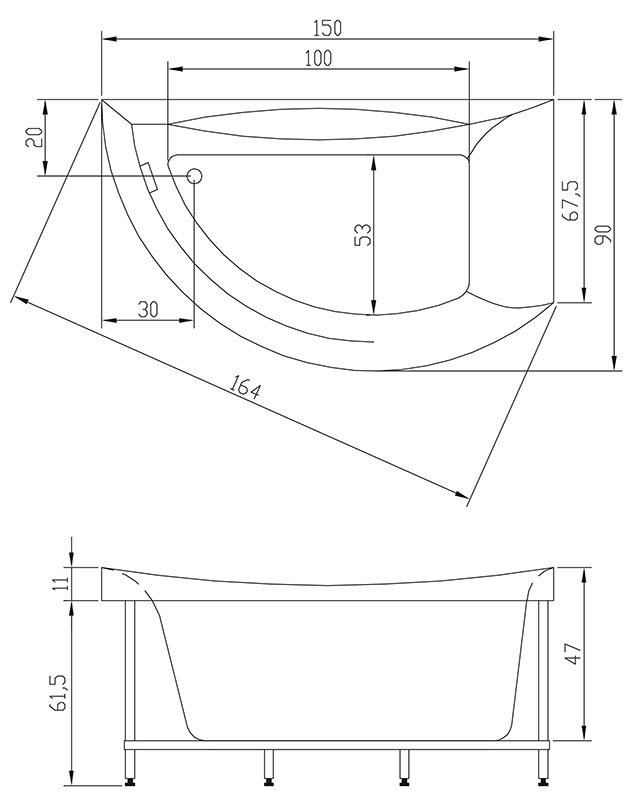 ФР-00002817 Ванна Акватика Готика Santreyd  - Вид №1