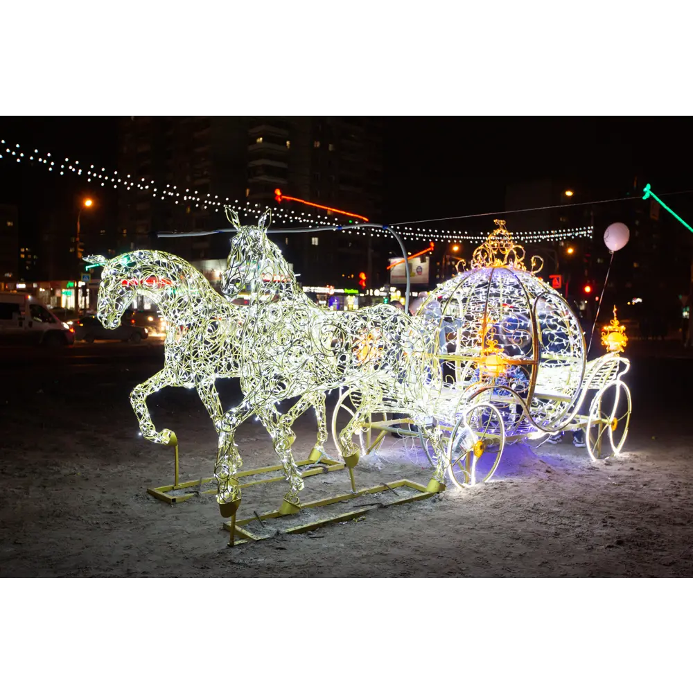 Электрическая светящиеся фигура Карета королевская 400 LED 180x280x350 см теплый белый свет 86164078 STLM-2045253 LUMINE AJUR 