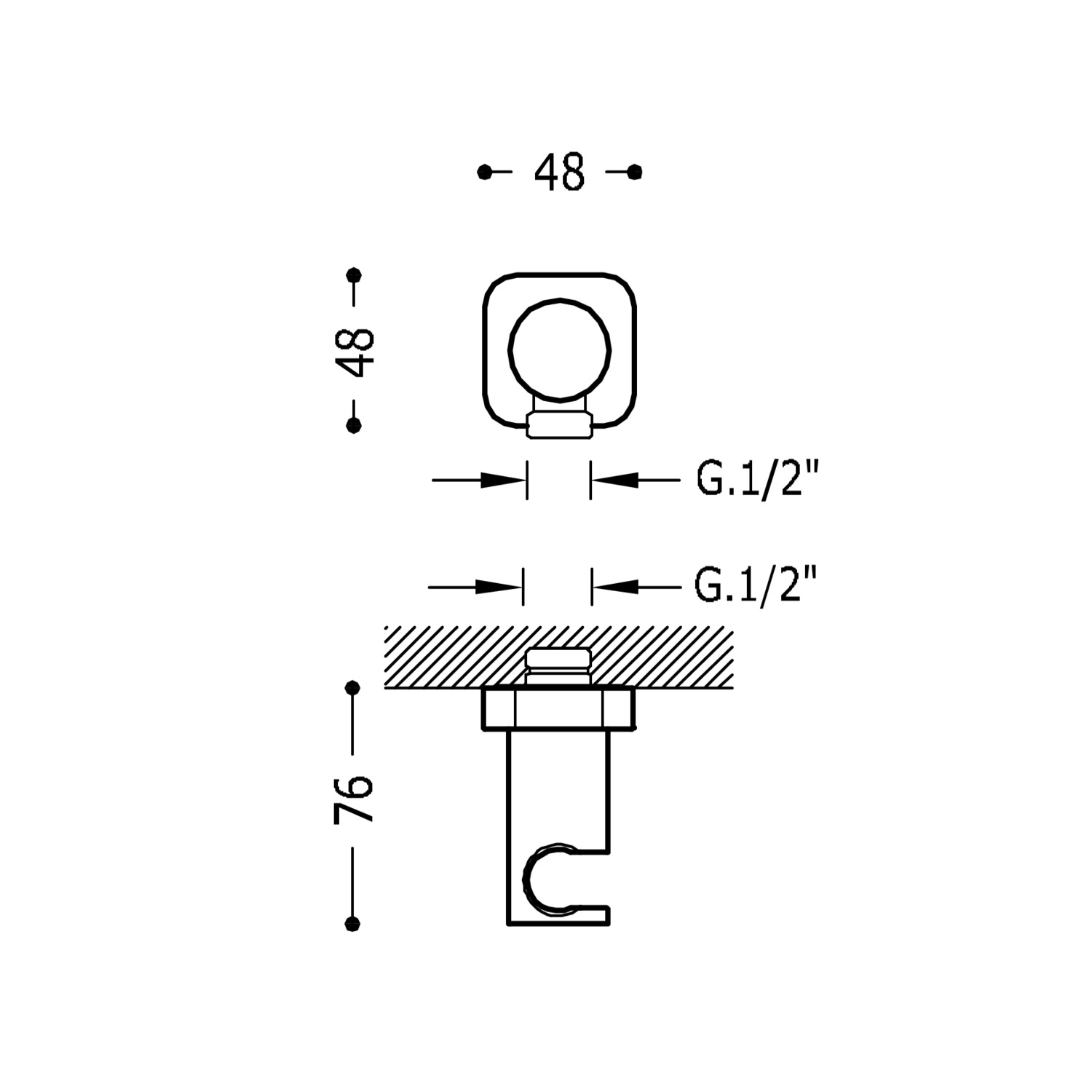 Стационарная опора с подачей воды для ручного душа и шланга-20018201AC TRES RICAMBI - Вид №1