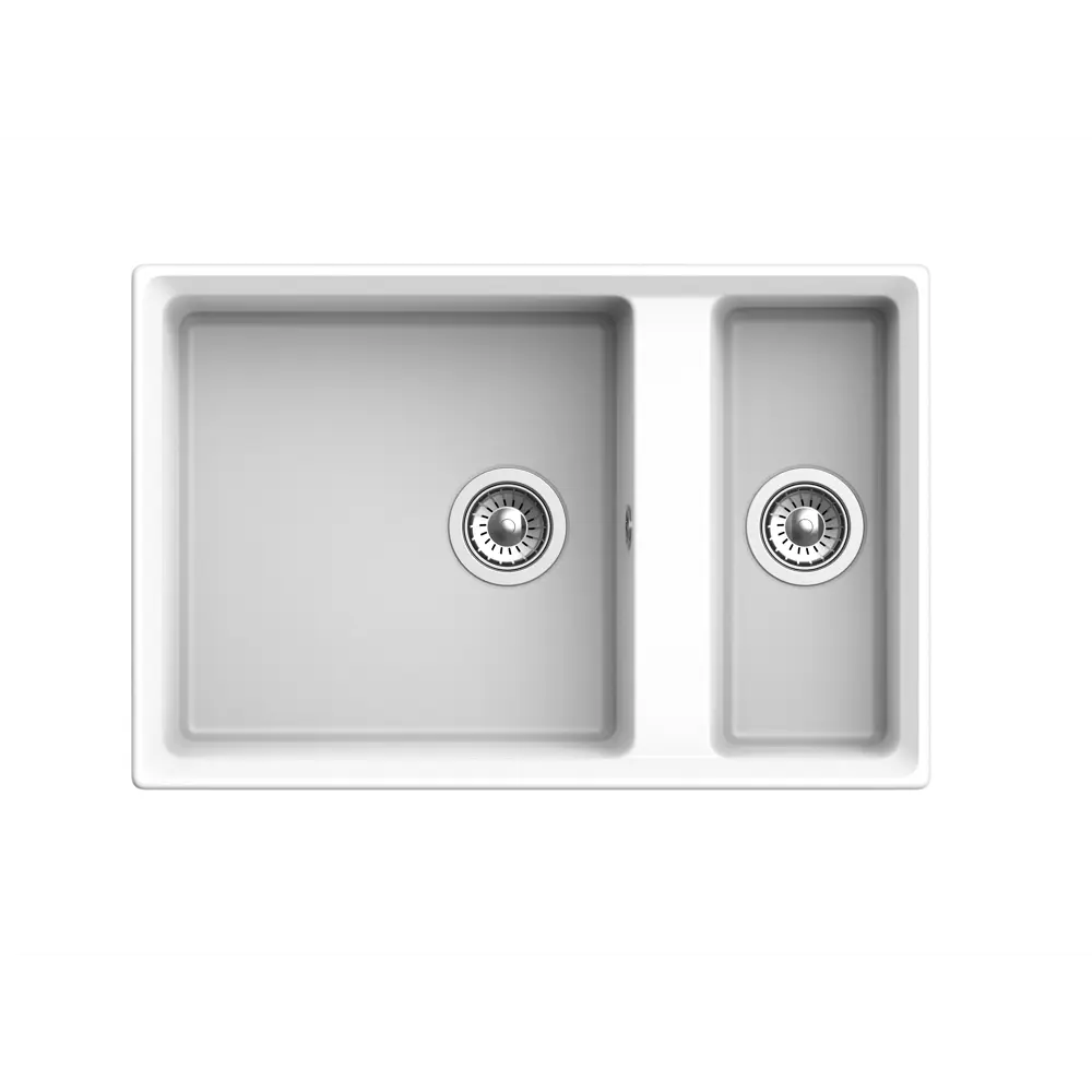 Кухонная мойка DELINIA с двумя чашами 76×50 см из кварцевого композита 87810903 Мойка врезная STLM-1384598 - Вид №1