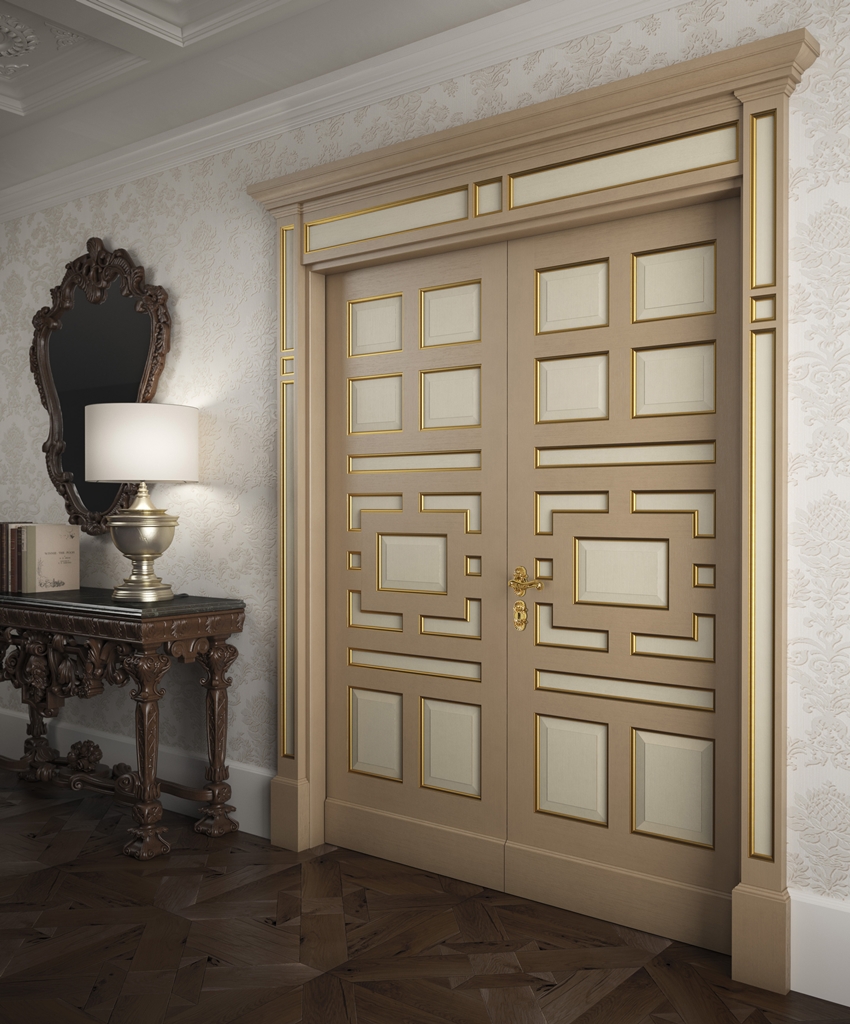 Is-2 Tifernoit Дверь в тонкую полоску с золотыми рамами Porte  - Вид №1