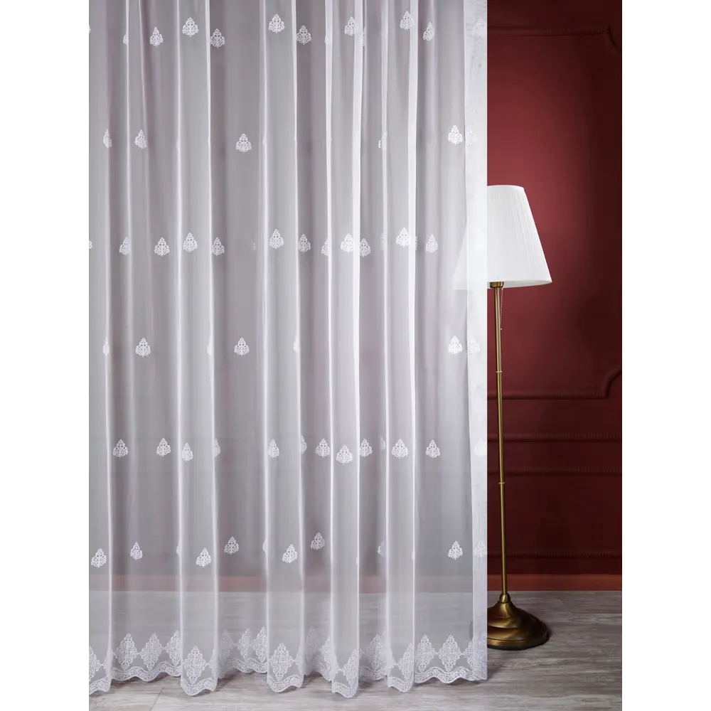 Тюль 1 м/п Коронки сетка 280 см цвет бело-серый ELIT HOME STLM-2015036