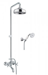 01CR0615 Santan Arezzo, душевая колонна со смесителем с изливом, держателем и ручным душем, цвет хром