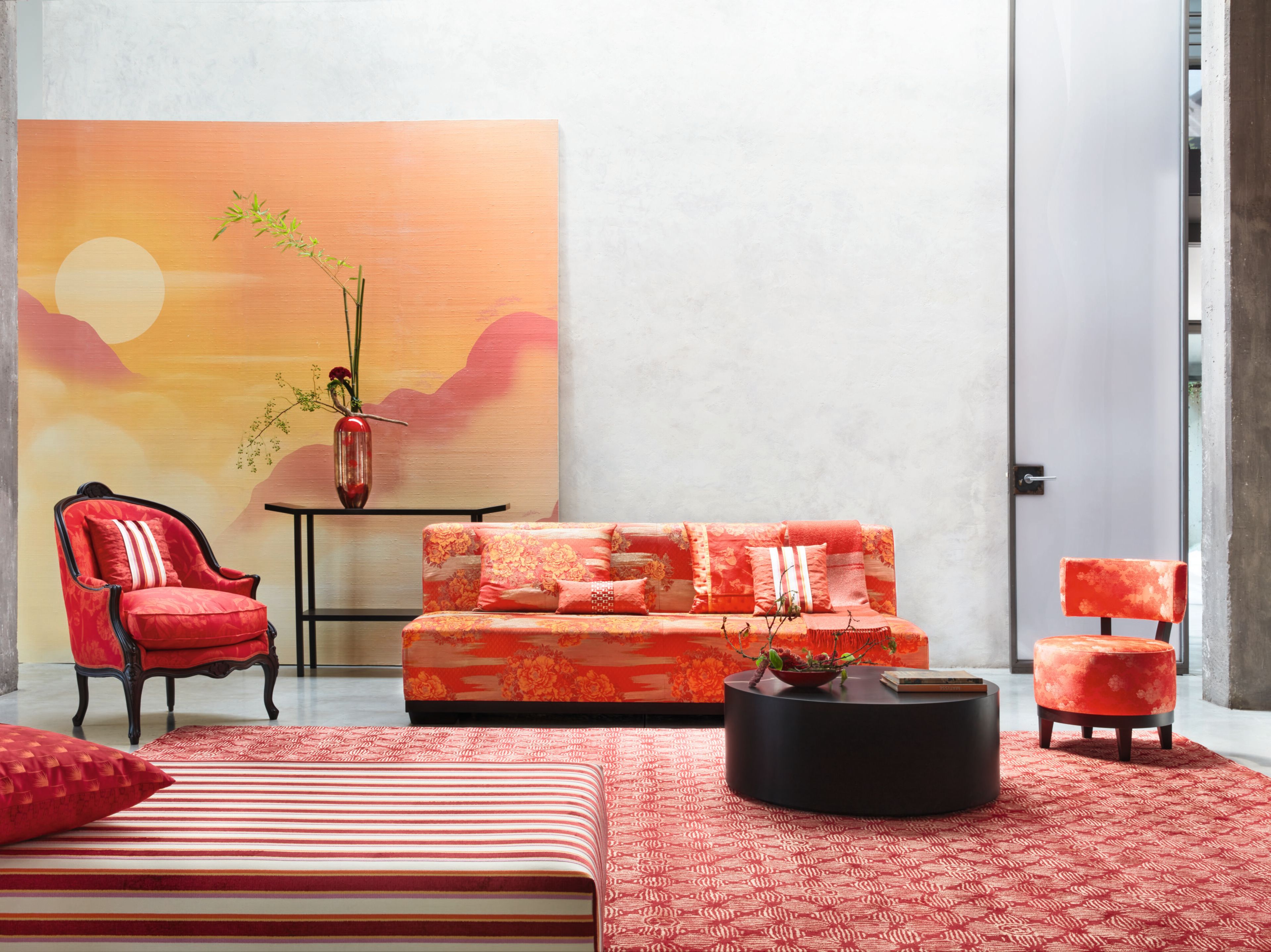 Прямоугольная подушка из ткани с цветочным рисунком K-3 Maiko ARCH-00069596 - Вид №3