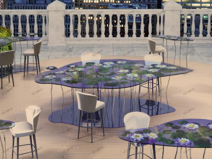 Unica by Tecnotelai Стол из нержавеющей стали и стекла Fioriture sun-id-1414350