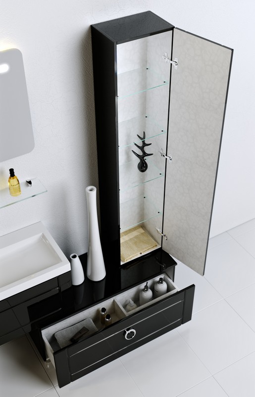 Инфинити Тумба напольная с ящиком, цвет черный Inf.03.10/BLK AQWELLA Infinity sun-id-277928 - Вид №1