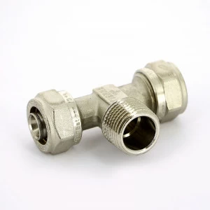 Тройник обжим-Н никелированный TIEMME 16х1/2"х16