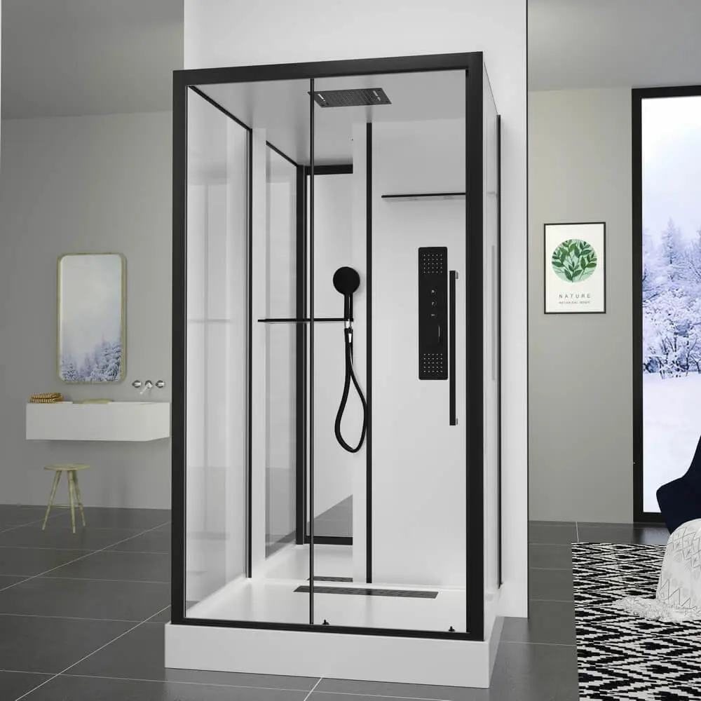 90830195 Душевая кабина Black & white 8028000 низкий поддон 90x115см STLM-0402839