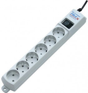 Pilot S10M Surge protector pilot s 10m, 6 outlets (5+1), white ZIS