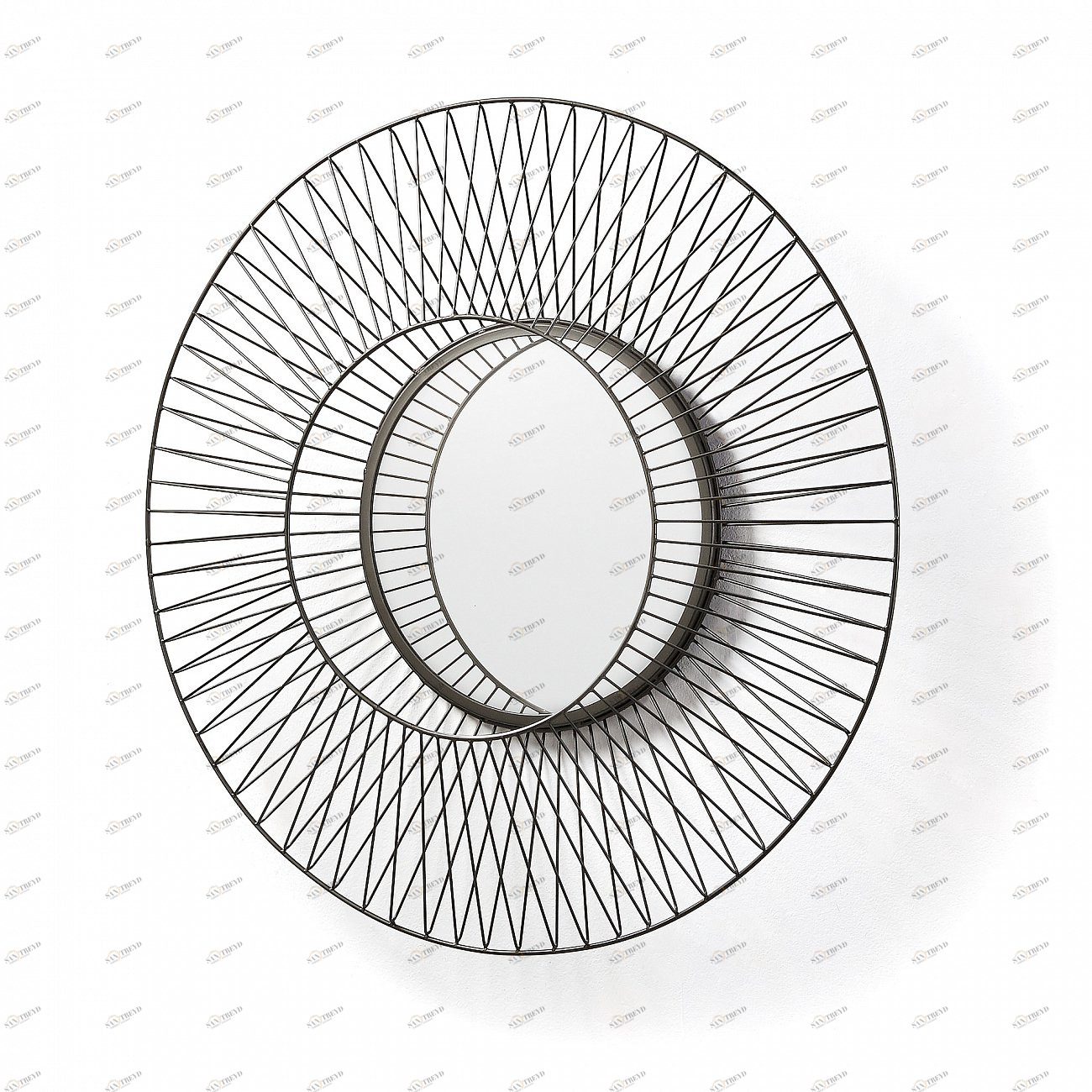 Зеркало круглое металлическое серое диаметр 80 см Karl от La Forma LA FORMA ДИЗАЙНЕРСКИЕ, СОЛНЦЕ 342810 Серый 