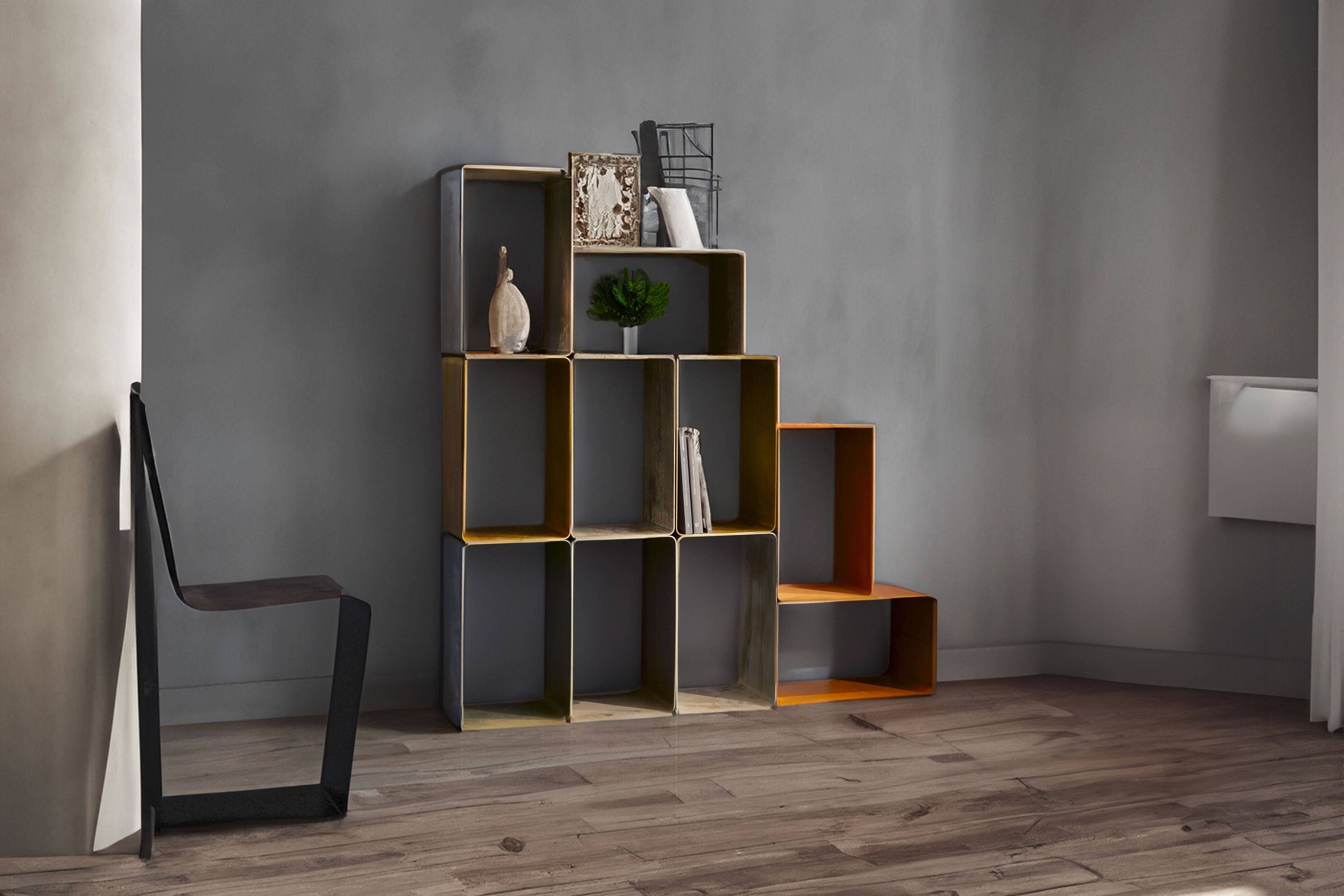 Железный книжный шкаф / журнальный столик Lusent35 параллелепипеды ARCH-00071000 - Вид №3