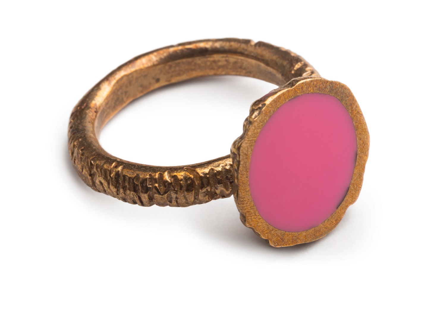 EB123 Кольцо, ярко-розовый, бронза, эмаль ELENA BERTELLOTTI Santreyd 