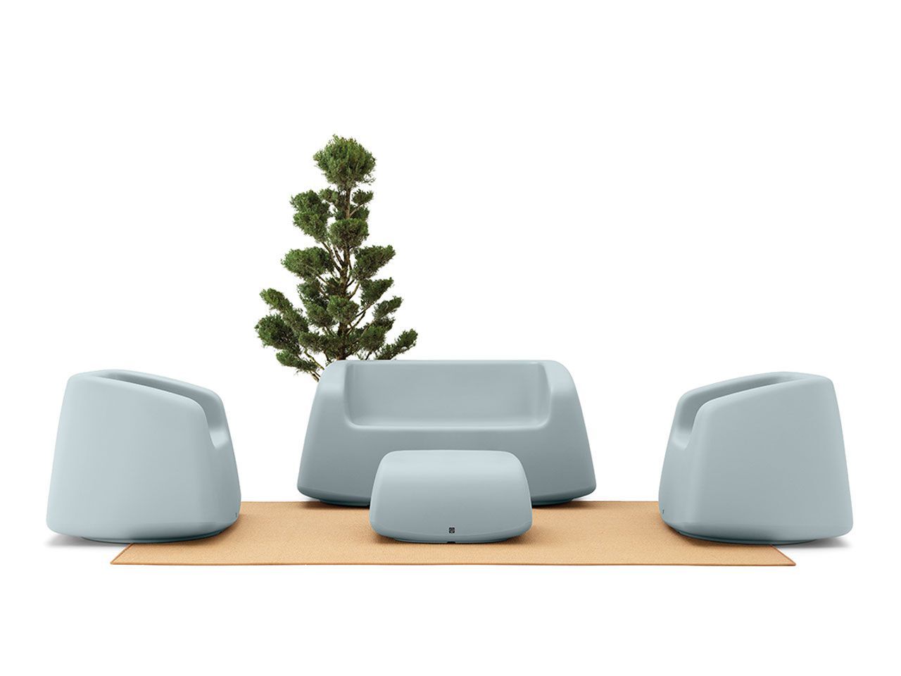 Полиэтиленовый прямоугольный садовый пуфик Lyxo Design Sugar ARCH-00043913 - Вид №1