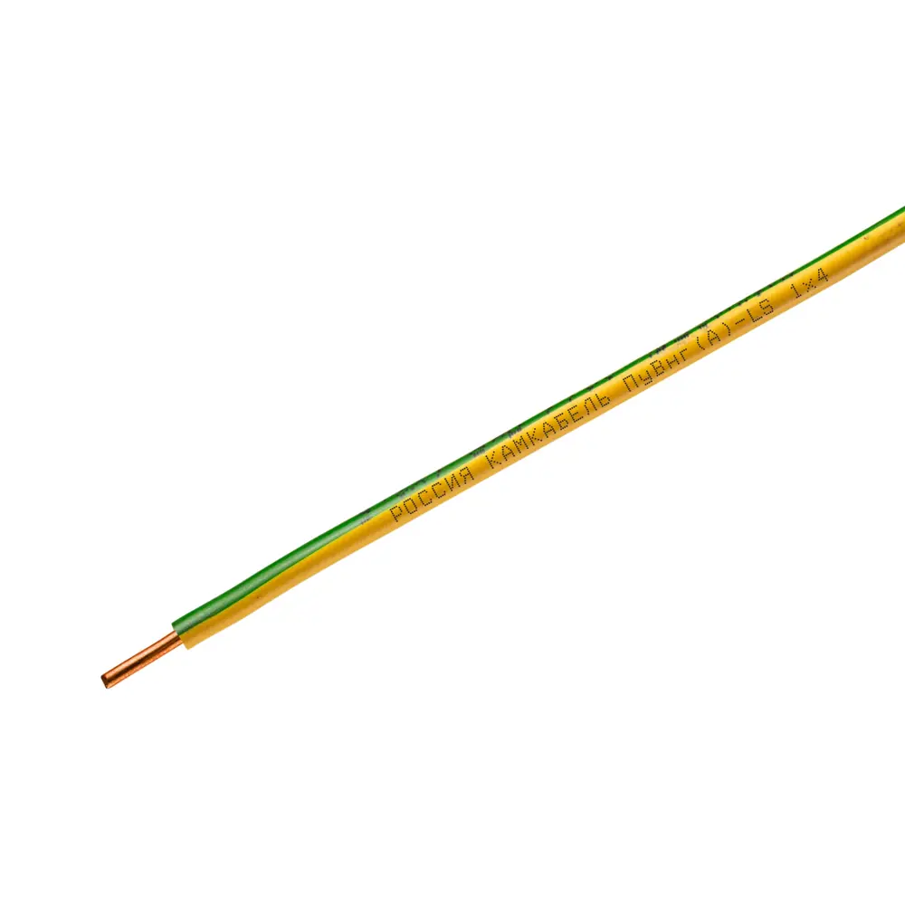 Провод Камкабель ПУВ 1x4 на отрез ГОСТ цвет зеленый STLM-2036033 - Вид №1