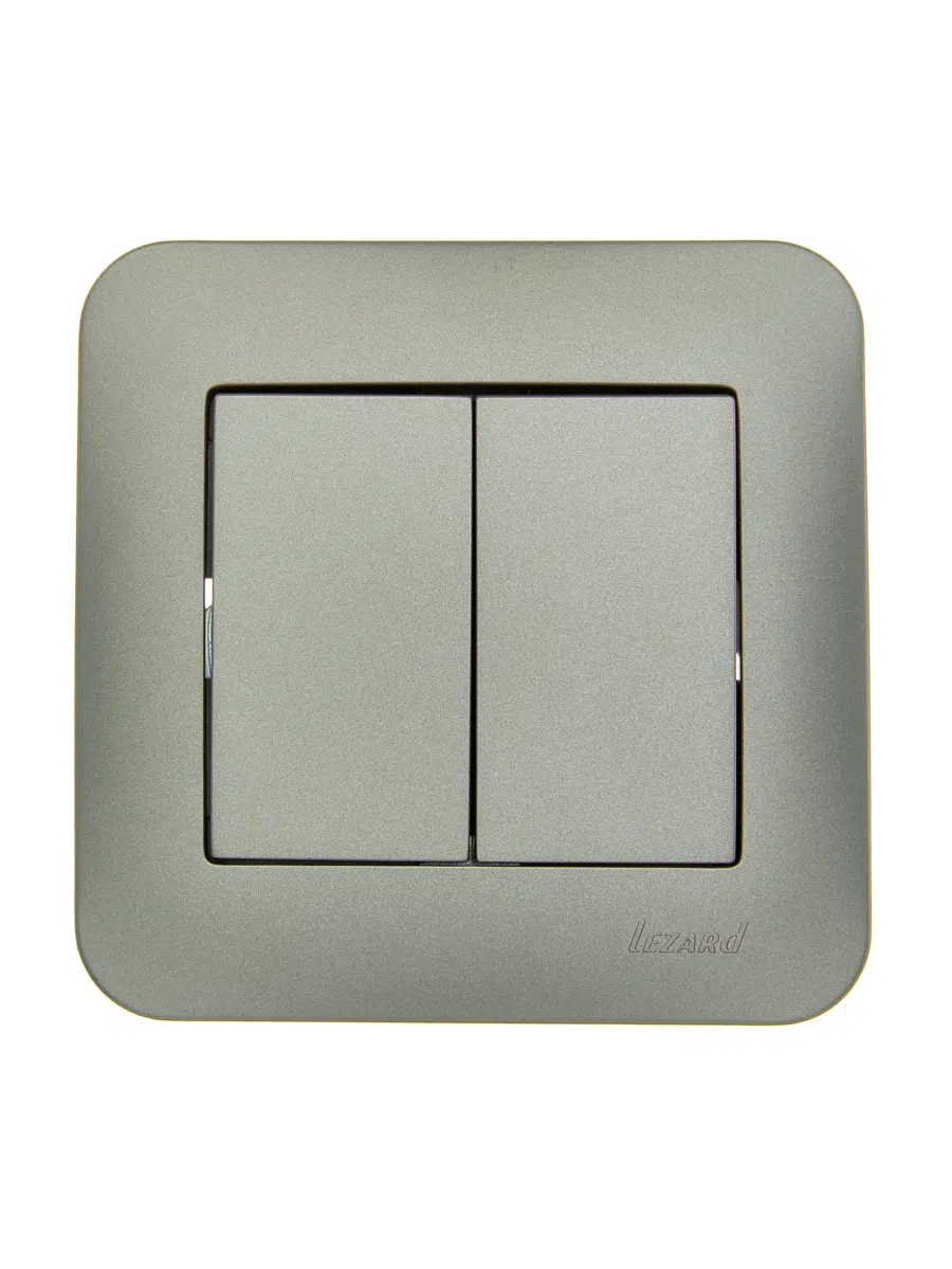 ASTI Выключатель двойной платина LEZARD 7081-3535-101 - Вид №1