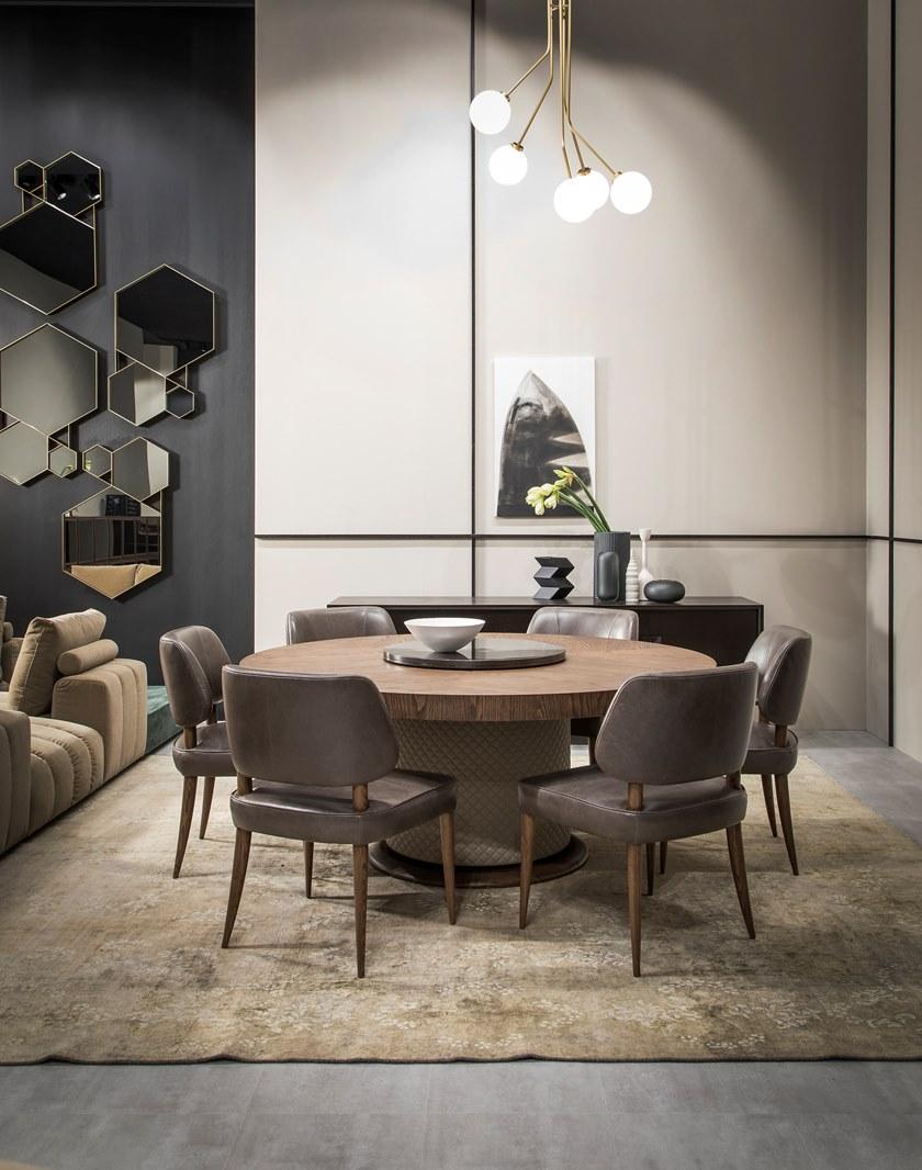 SELVA Круглый обеденный стол из фанерованной древесины  3165  - Вид №1