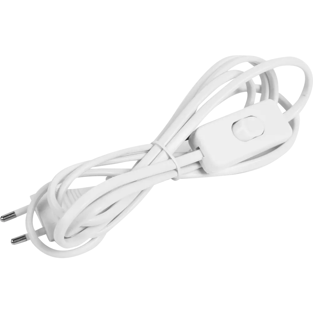 Шнур с выключателем 2 м 220 В цвет белый TDM ELECTRIC STLM-2139830