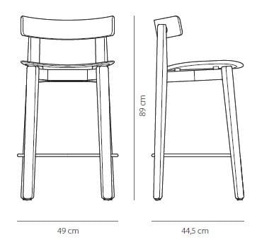 Дубовый барный стул со спинкой Gazzda ARCH-00101904 - Вид №11
