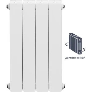 Радиатор секционный Equation Bimetal 500/90 4 секции боковое подключение биметалл белый