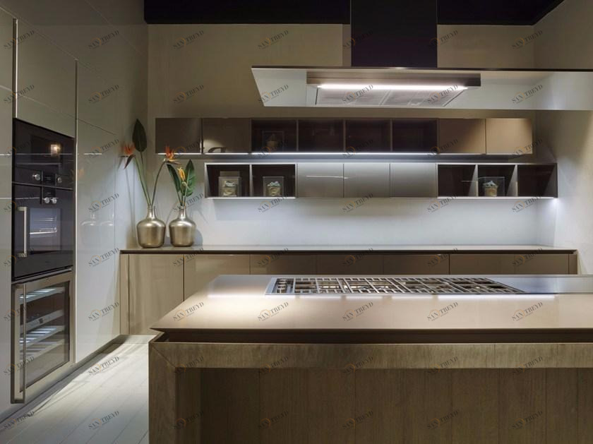 RIFRA Кухня с островом из сырого дуба, покрытого глиной Fly sun-id-1383139