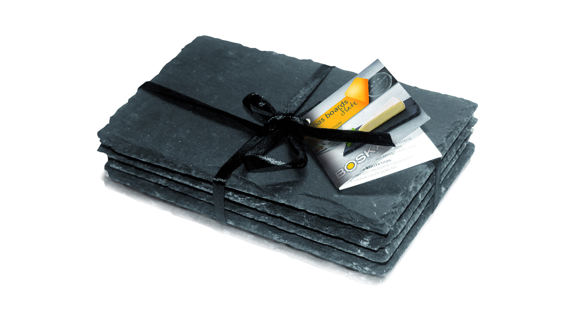 10584883 Boska Доска сервировочная для закусок Boska 16x10см, набор 4шт, сланец (черный) Сланец  - Вид №3