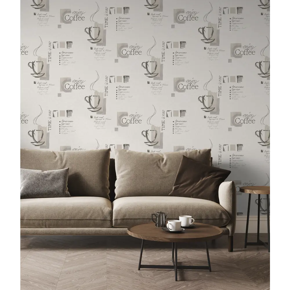 Обои флизелиновые Wallsecret Caffe бежевые 1.06 м 168472-13 STLM-2209864 - Вид №4