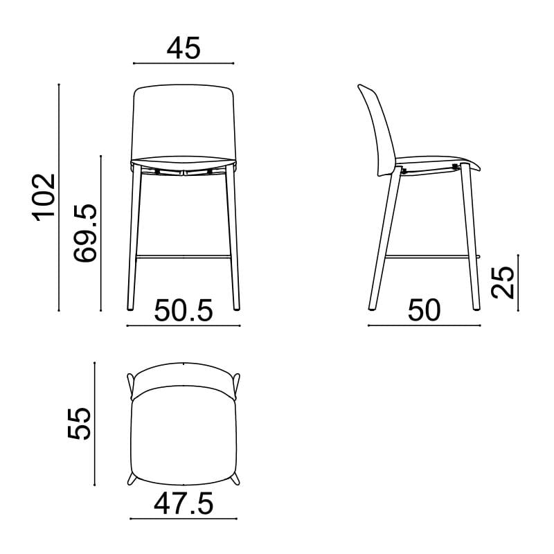 Деревянный мягкий стул с подставкой для ног Arper Mixu 02 ARCH-00022904 - Вид №4