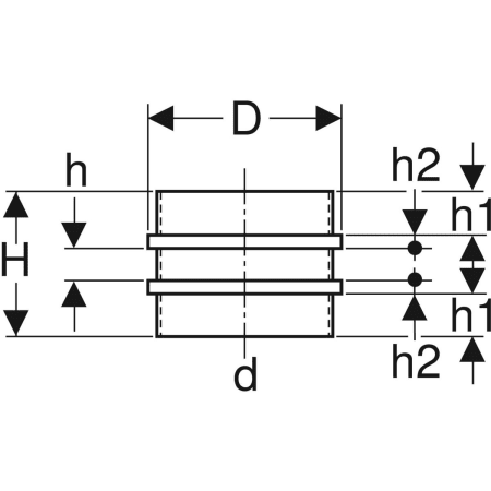 370.751.16.1 Двойная фланцевая втулка Geberit PE Geberit  - Вид №2